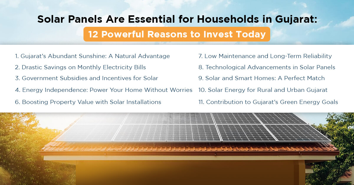 Solar Panels Are Essential for Households in Gujarat: 12 Powerful Reasons to Invest Today